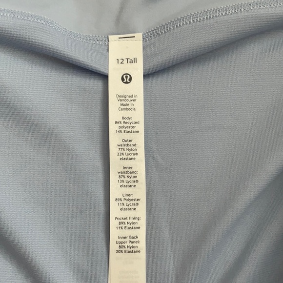 NWT Lululemon Blue Linen Mid Rise Lined Speed Up Short 4" Size 12 - Picture 4 of 10
